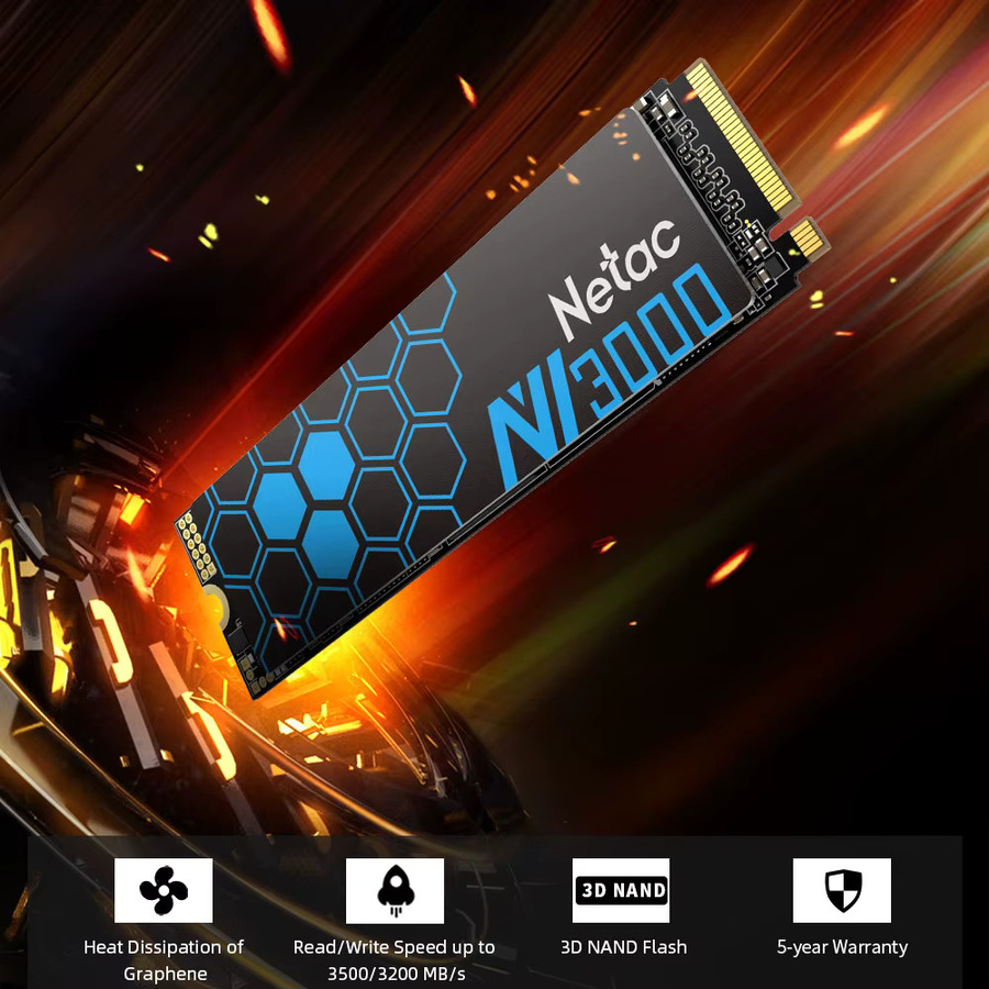 Netac NVMe M.2 SSD Interne Solid-State-Festplatte 2280 PCIE 3.0 Schwarz - Bild 2