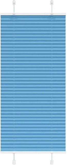 vidaXL Plissee Blau semi-transparent aus Polyester, B: 65 cm, H: 150 cm - Bild 1