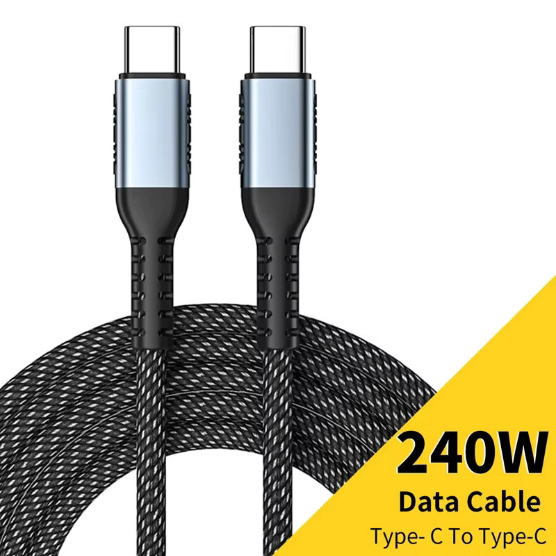 240 W PD Ultraschnellladekabel USB C auf C 5 A in Schwarz für MacBook, iPad, iPhone 15 und Samsung Galaxy Geräte mit Datensynchronisierung - Bild 5