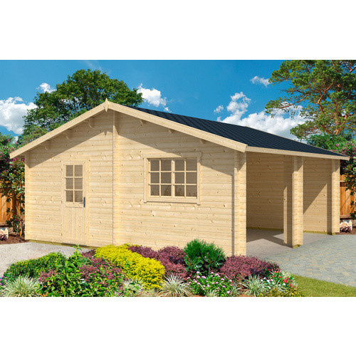 Doppel-Holzgarage Lasita Maja Falkland in Natur, B/T: 575 x 575 cm - Bild 3