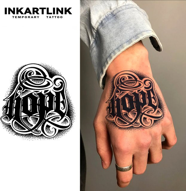Hope Temporärer Tattoo-Aufkleber, wasserfest, semi-permanent - Bild 1