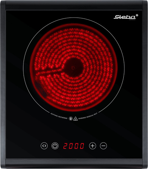 Steba HK 25 Glaskeramik Kochplatte in Schwarz mit Timer und Cast Radiant Technologie - Bild 1