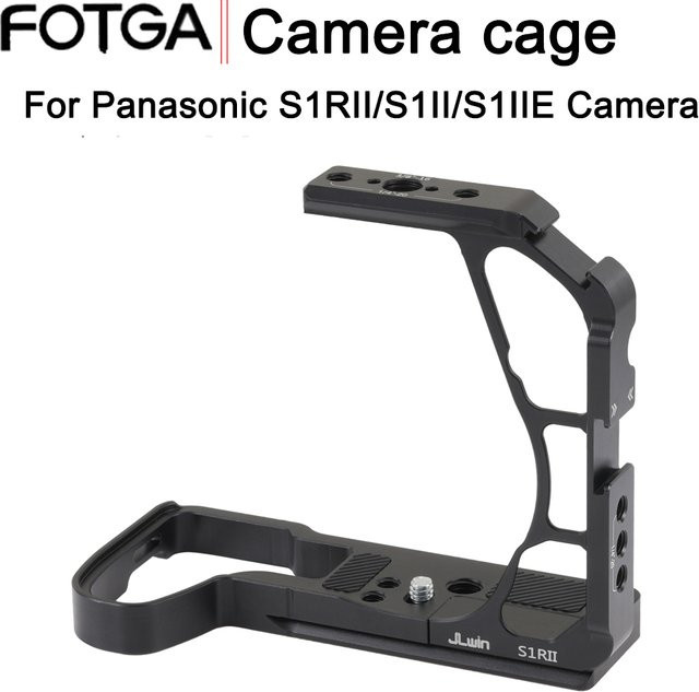 FOTGA Kamera Käfig Kit für Panasonic LUMIX S1RII, S1II und S1IIE in Schwarz mit Arca-Swiss Schnellwechselplatte - Bild 1