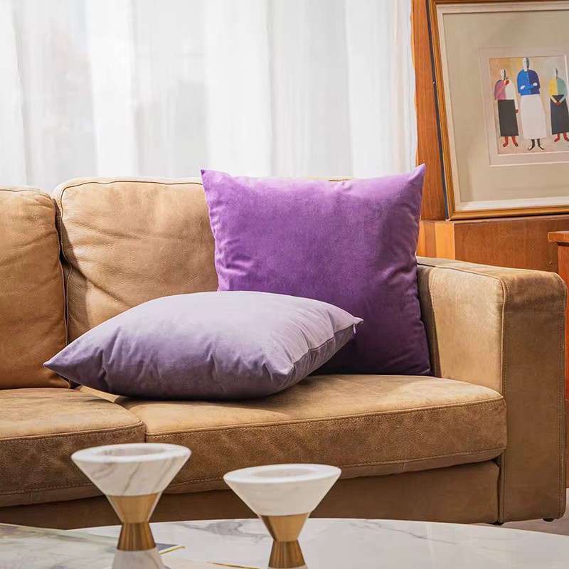 Inyahome Samt-Kissenbezug in Lila für Sofa und Schlafzimmer, B/H: 45 x 45 cm oder 50 x 30 cm - Bild 2