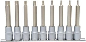 KS Tools Bit-Stecknuss-Satz TX lang 9-teilig T20-T60 aus Edelstahl in Silber - Bild 1