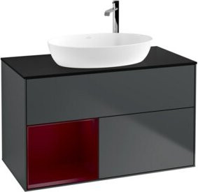 V&B Waschtischunterschrank Finion 100 mit Wandbeleuchtung, lackiert, B/T/H: 100 x 50,1 x 50,1 cm - Bild 1