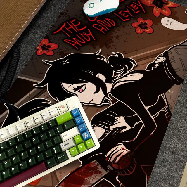 The C-Coffin Of Andy And Leyley XXL Mauspad in Schwarz und Multicolour, rutschfeste Gamer-Schreibtischunterlage mit HD-Art-Design, B/T: 90 x 40 cm - Bild 1