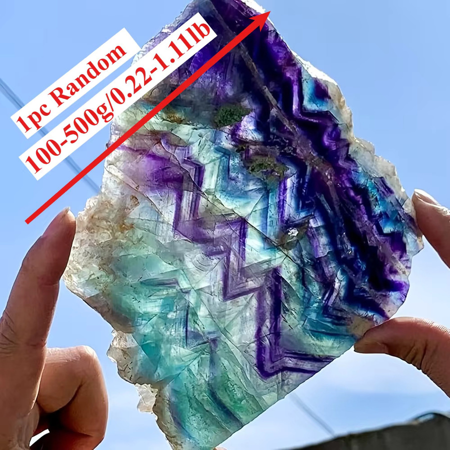 CrystalHola Trichrome Fluorit-Scheibenkristall in Mehrfarbig, runde Kristallprobe als Dekoration für Sammler - Bild 4