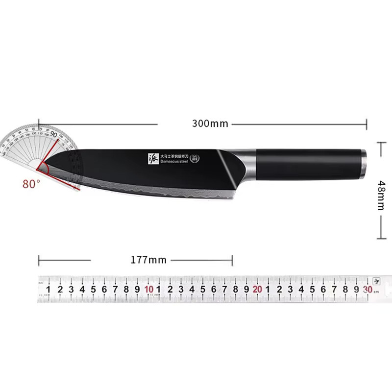 PLYS Damaststahl Küchenmesser in Schwarz-Weiß mit Geschenkbox - Bild 4