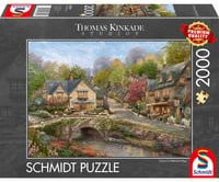 Schmidt Spiele Thomas Kinkade Studios Sommer in Cobblestone Village Puzzle mit 2000 Teilen - Bild 1