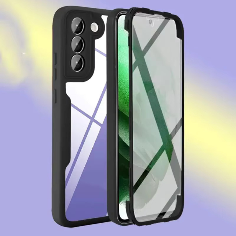 Stoßfeste 360 Grad Silikonhülle für Samsung Galaxy S25 S24 S23 S15 A56 A36 A16 A06 A55 A35 A25 in Schwarz - Bild 1