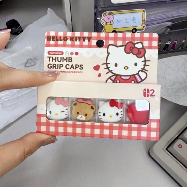 Sanrio Cartoon Kitty Pom Pom Purin Cinnamoroll Hangyodon Schutzkappe Silikon-Knopfabdeckung, Spielgriff-Dekoration - Bild 1