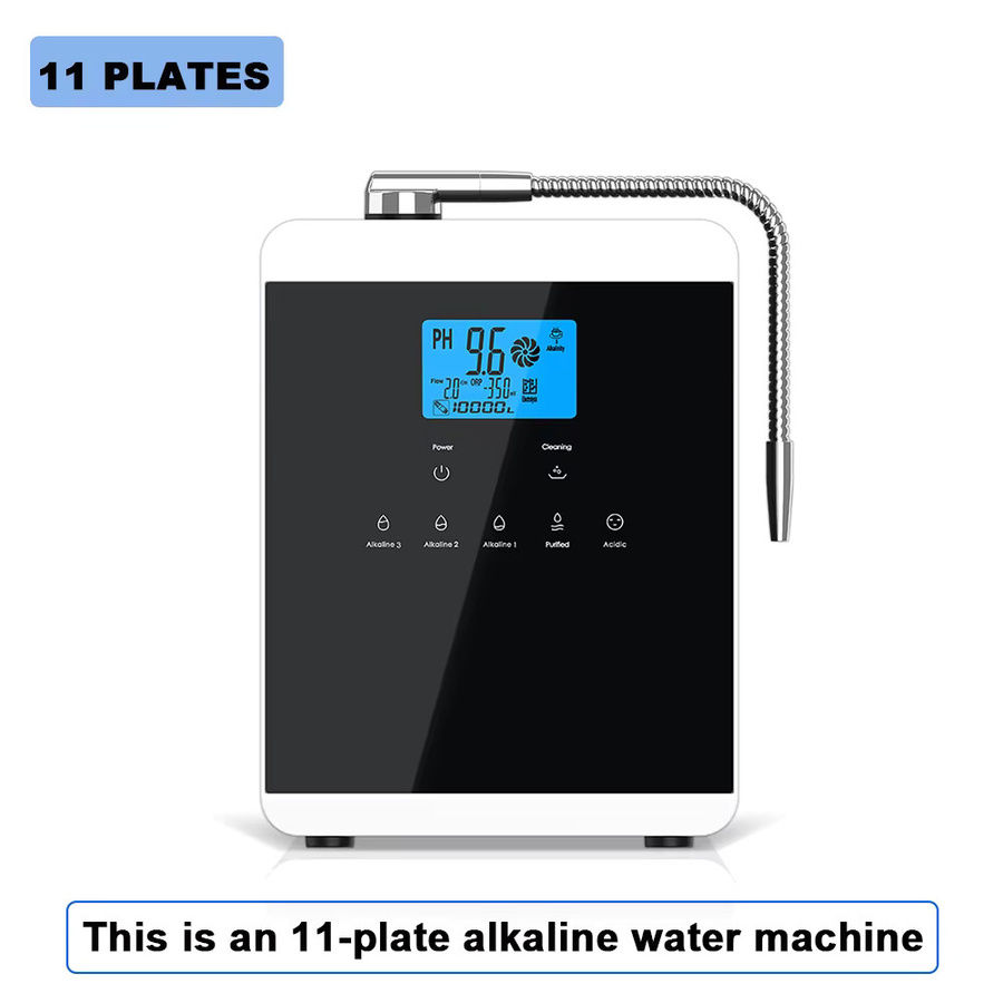 CAWOLO Alkalischer Wasserionisator für den Haushalt mit 11 Platinbeschichteten Platten, pH-Wert 4,5 bis 10,5, Farbe Weiß - Bild 2