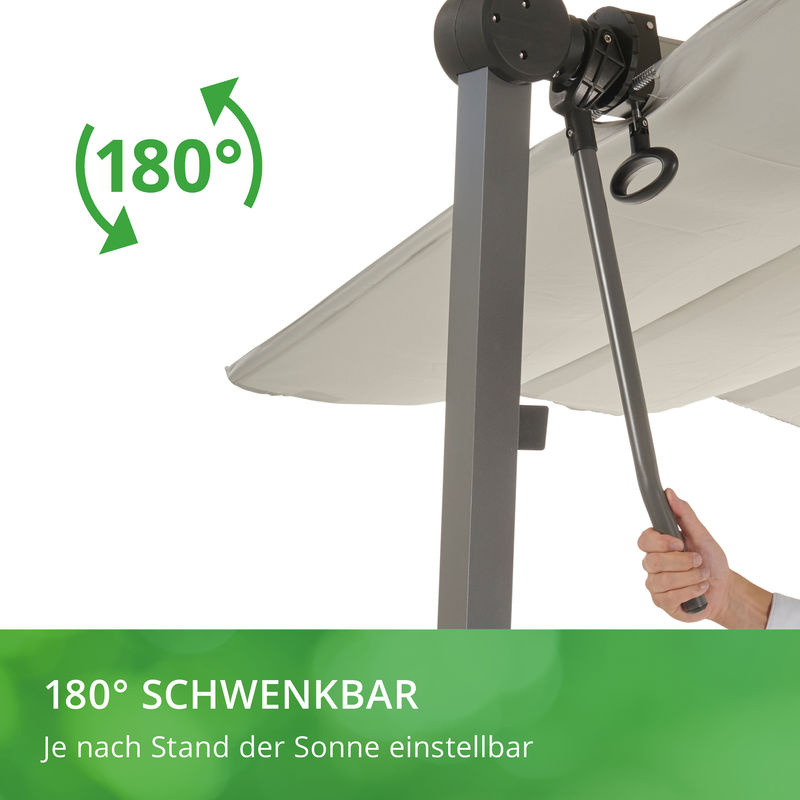 Leco Standmarkise Waved faltbares Sonnendach natur B: 4 m, T: 2,5 m, H: 2,20 m - Bild 3