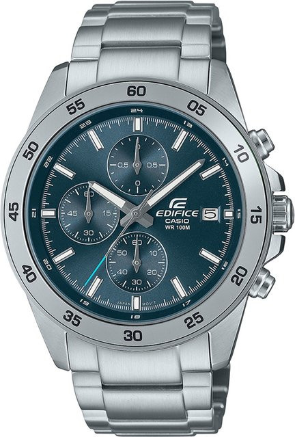 Casio Chronograph Herrenuhr, Quarz, Edelstahl, 44 mm, Schwarz, 10 ATM - Bild 1