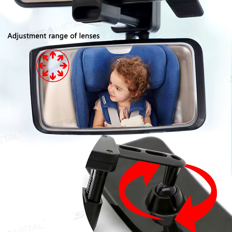 SEAMETAL Baby Rückspiegel für das Auto mit 360-Grad-Drehung und Weitwinkel-Funktion, Schwarz - Bild 5