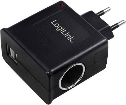 LogiLink USB Power Adapter 12 W Ladegerät für Zigarettenanzünder Schwarz mit USB-A Anschluss - Bild 1