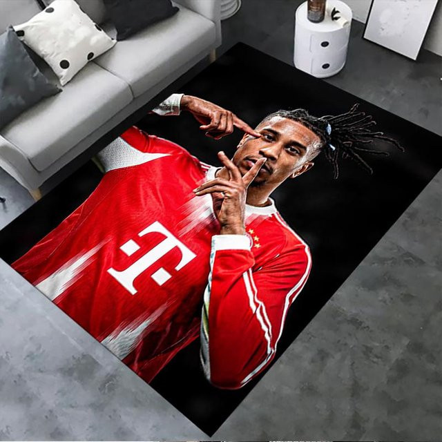 Wanghengyao Michael Olise Teppich in Rot, rutschfeste Bodenmatte für Wohnzimmer und Kinderzimmer, B/T: 60 x 40 cm - Bild 1
