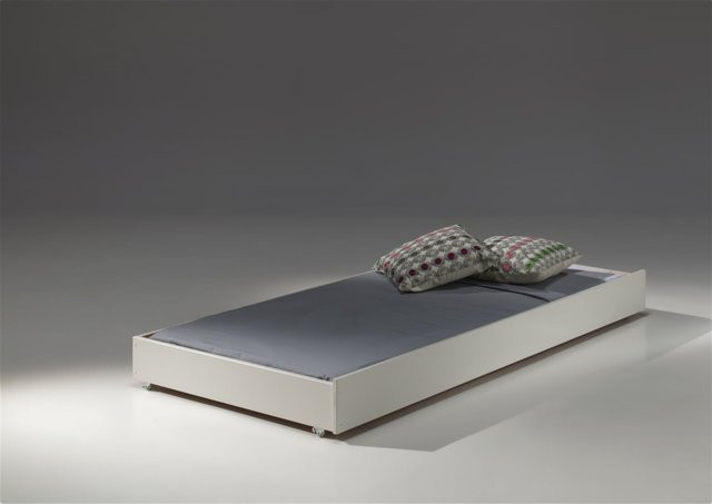 Vipack Furniture Bettschublade Pino aus massiver Kiefer, weiß, lackiert - Bild 1