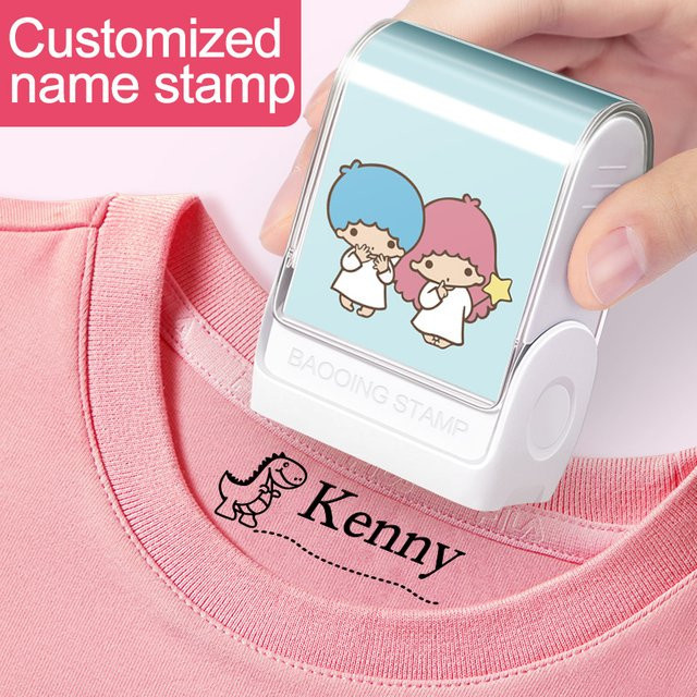 Little Twin Stars individueller Namensstempel mit waschbaren und wischfesten Etiketten für Schulbedarf in Multicolour - Bild 1