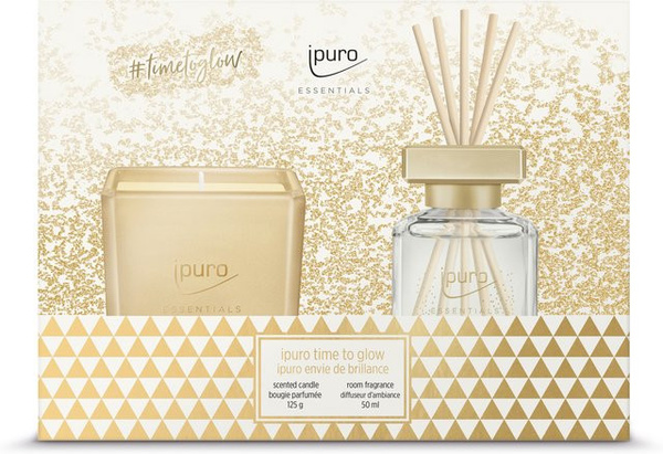 ipuro Raumduft-Set TIME TO GLOW in Gold und Weiß mit orientalisch-blumigem Duft