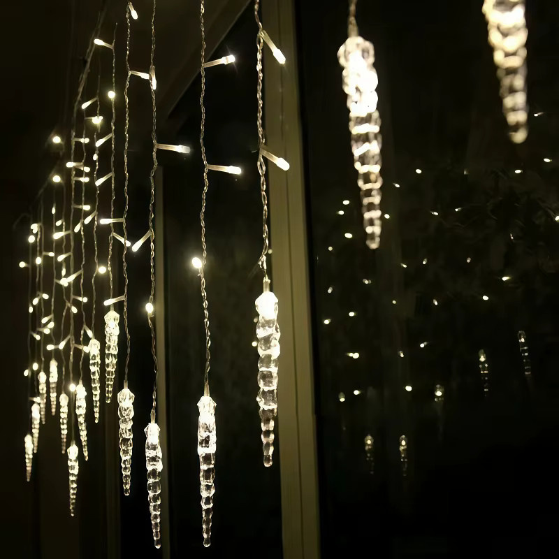 OKAL RED EAST LED Eiszapfen Lichterkette in Warmweiß mit USB-Anschluss und Fernbedienung für Weihnachtsdekoration, Garten, Terrasse und Hochzeit - Bild 4