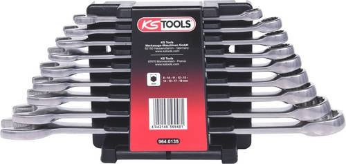 KS Tools Ringmaulschlüssel-Satz aus Edelstahl, 9-teilig, silber - Bild 1