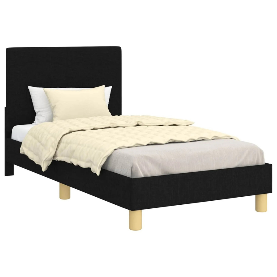 vidaXL Kinderbettgestell mit Kopfteil und Seitenfächern in Schwarz, B/T/H: 168 x 80 x 84 cm - Bild 2