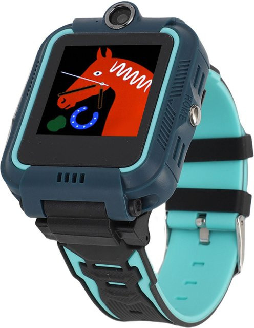 Igeteck 4G Smartwatch für Kleinkinder in Türkis mit 1,4 Zoll HD Touchscreen, Videoanrufen, Kamera, Musikplayer und Schrittzähler, IP67 wasserdicht - Bild 1