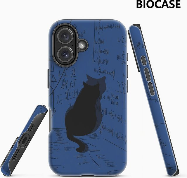 Math Cat Handyhülle für iPhone 17 16 15 14 13 Pro Max Plus mit Magnetfunktion in Blau - Bild 1