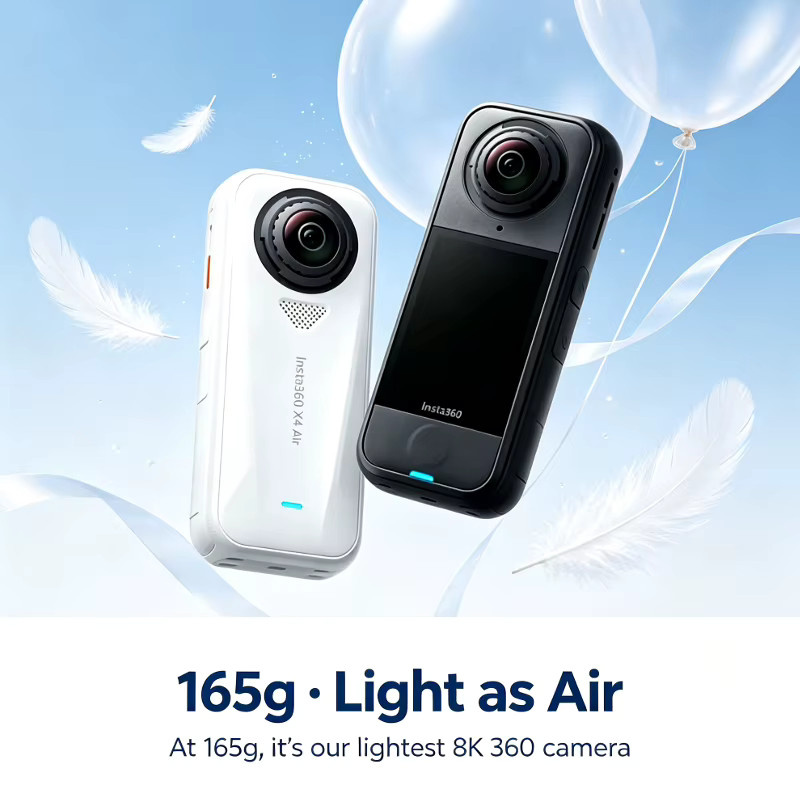 Insta360 X4 Air Action-Kamera in Weiß mit 8K-360-Grad-Video und unsichtbarem Selfie-Stick-Effekt - Bild 2