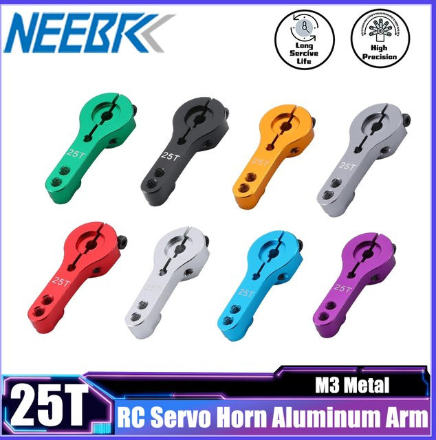 NeebRC RC Servo Horn Aluminium Arm Set, Metall, Schwarz, Zubehör - Bild 1