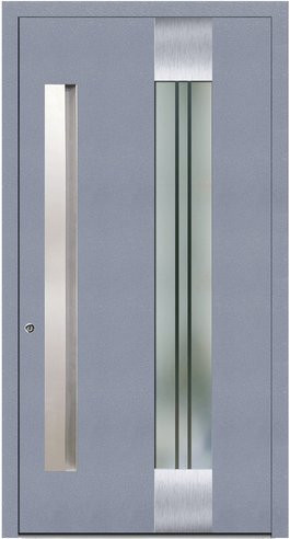 KNOCK Aluminium-Haustür Marte in Grau mit Glaseinsatz, modern und beschichtet, Höhe: 210,0 cm, Breite: 100,0 cm - Bild 1