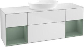 V&B Waschtischunterschrank Finion mit Wandbeleuchtung, Weiß lackiert, Breite: 160 cm, Tiefe: 50,1 cm, Höhe: 50,1 cm - Bild 1