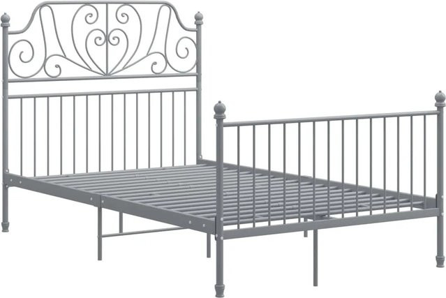 vidaXL Bettgestell aus Metall in Grau Matt B/T/H: 120 x 200 x 124 cm - Bild 1