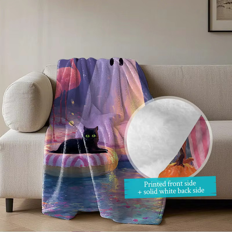 Personalisierte Halloween Decke von SRH mit Hexen und Jack-O'-Lanterns aus Polyester - Bild 3