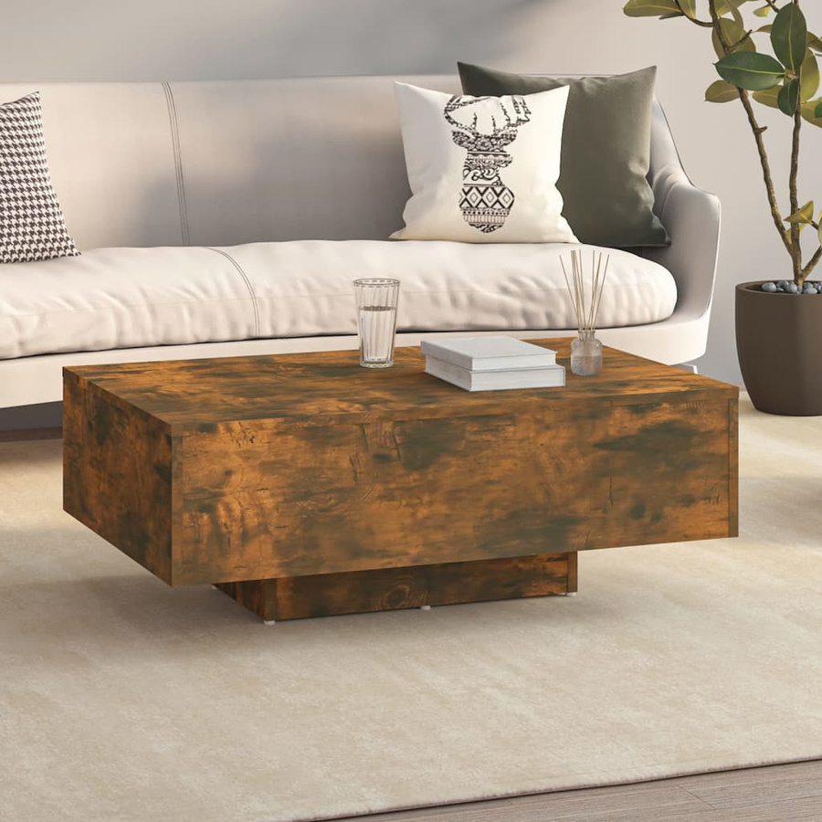 vidaXL Couchtisch modern in Räuchereiche, B/T/H: 85 x 55 x 31 cm - Bild 3