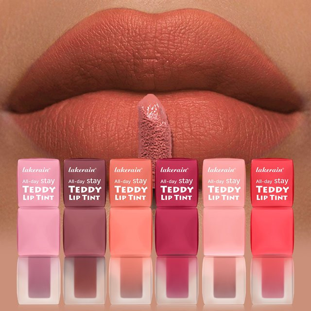 Lakerain Lipgloss, 12H Matte Lippenfarbe, Wasserfest, 6 Farbtöne - Bild 1