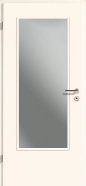 GetaDoor Zimmertür CPL Weiß in RAL 9010 mit satiniertem Glas, Ausführung Links, B: 86 cm, H: 198,5 cm - Bild 1