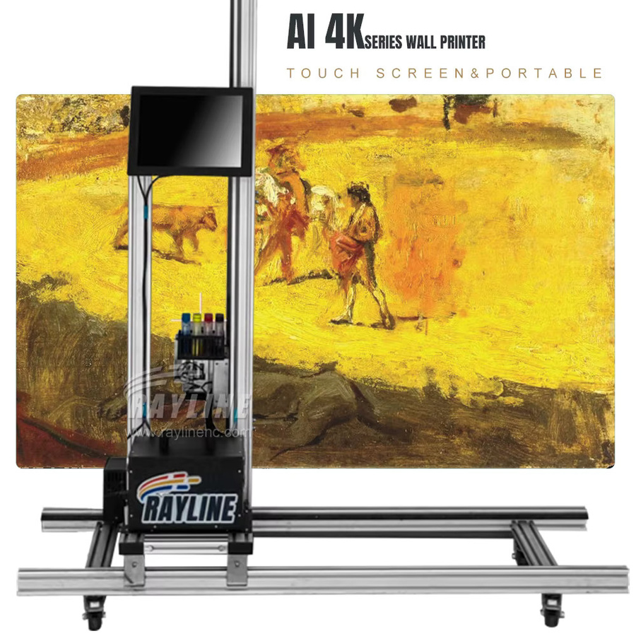 Rayline AI 4K Wanddruckermaschine Tragbarer UV 3D Vertikal-Direktdrucker für Glas, Holz, PVC und Metall in Silber - Bild 4