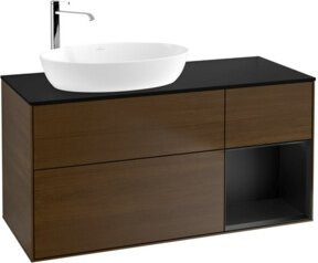 V&B Waschtischunterschrank Finion mit Wandbeleuchtung in Blau, B/T/H: 120 x 50,1 x 50,1 cm - Bild 1