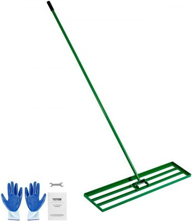 VEVOR Rasen-Ebenungsrechen mit 78 Zoll Stahl-Verlängerungshandgriff, Heavy-Duty Rasen-Ebenungswerkzeug für Garten, Golfplatz und Farm, Breite: 122 cm, Höhe: 198 cm, Tiefe: 25 cm - Bild 1