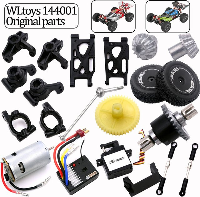 WLtoys Original-Ersatzteile Antriebswelle Lenkungskopf Schwenkarm Servo Reifen Differential Getriebe Zugstange Gehäuse Motor - Bild 1