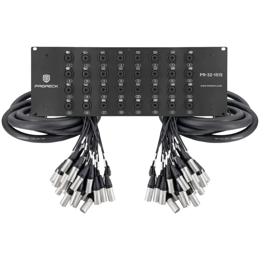 Proreck 32-Kanal Rack-Mount Splitter-Kabel Set mit XLR und TRS in Schwarz - Bild 6