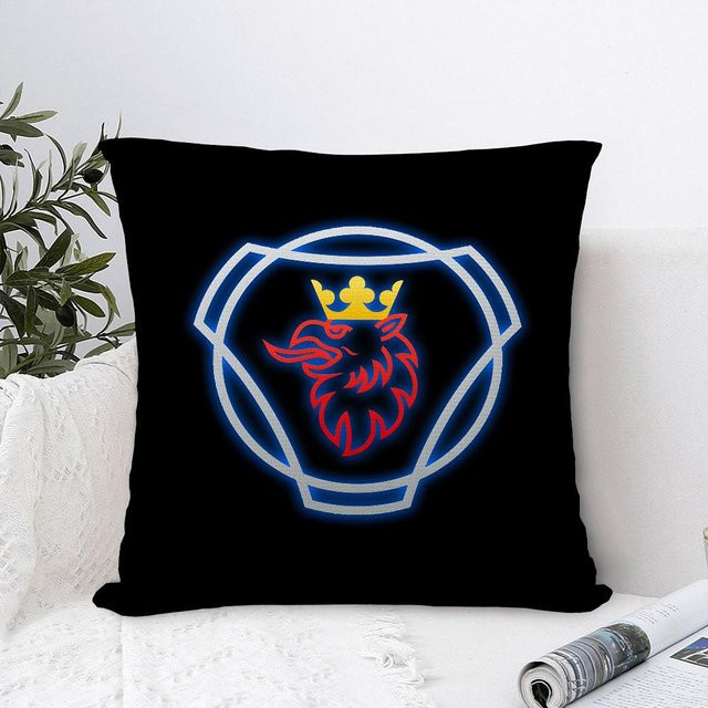 Doja Home S-Scania Logo Kissenbezug aus Plüsch in Schwarz, B/T/H: 45,72 x 45,72 x 0 cm - Bild 1