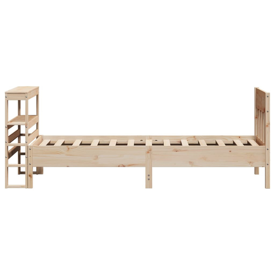 vidaXL Massivholzbett aus Kiefernholz in Braun, B/T/H: 90 x 200 cm, rustikaler Bettrahmen ohne Matratze - Bild 2