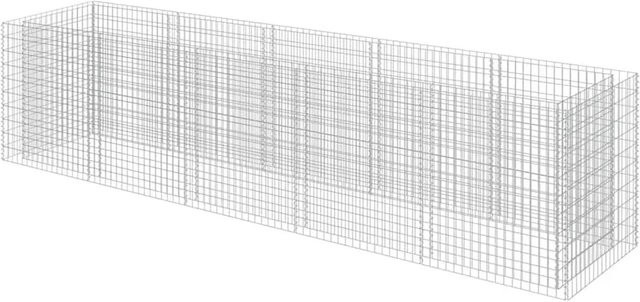 Furnicato Gabionen-Hochbeet aus verzinktem Stahl in Silber, B/T/H: 450 x 90 x 100 cm - Bild 1