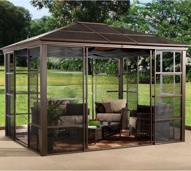 Sojag Aluminium Pavillon Castel in Bronze mit B/T/H: 362 x 427 x 296 cm - Bild 1