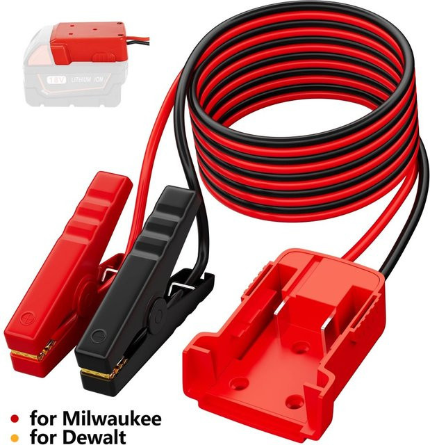 Autobatterie-Zünder Kfz-Notstrom-Kit mit 12 AWG Kabelbrücke und Starter-Set in Rot für Milwaukee und Dewalt - Bild 1
