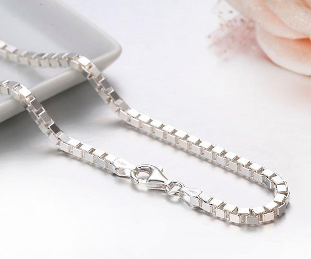 Wucifang Jewelry Halskette 925 Sterling Silber, 60 cm, Unisex - Bild 1